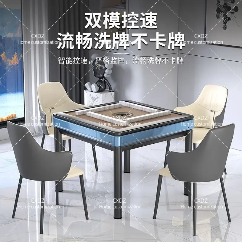 Silent Automatic Mahjong Machine Electric Mahjong Table for Home and Hall Four Leg Straight Mouth Design Dining Table