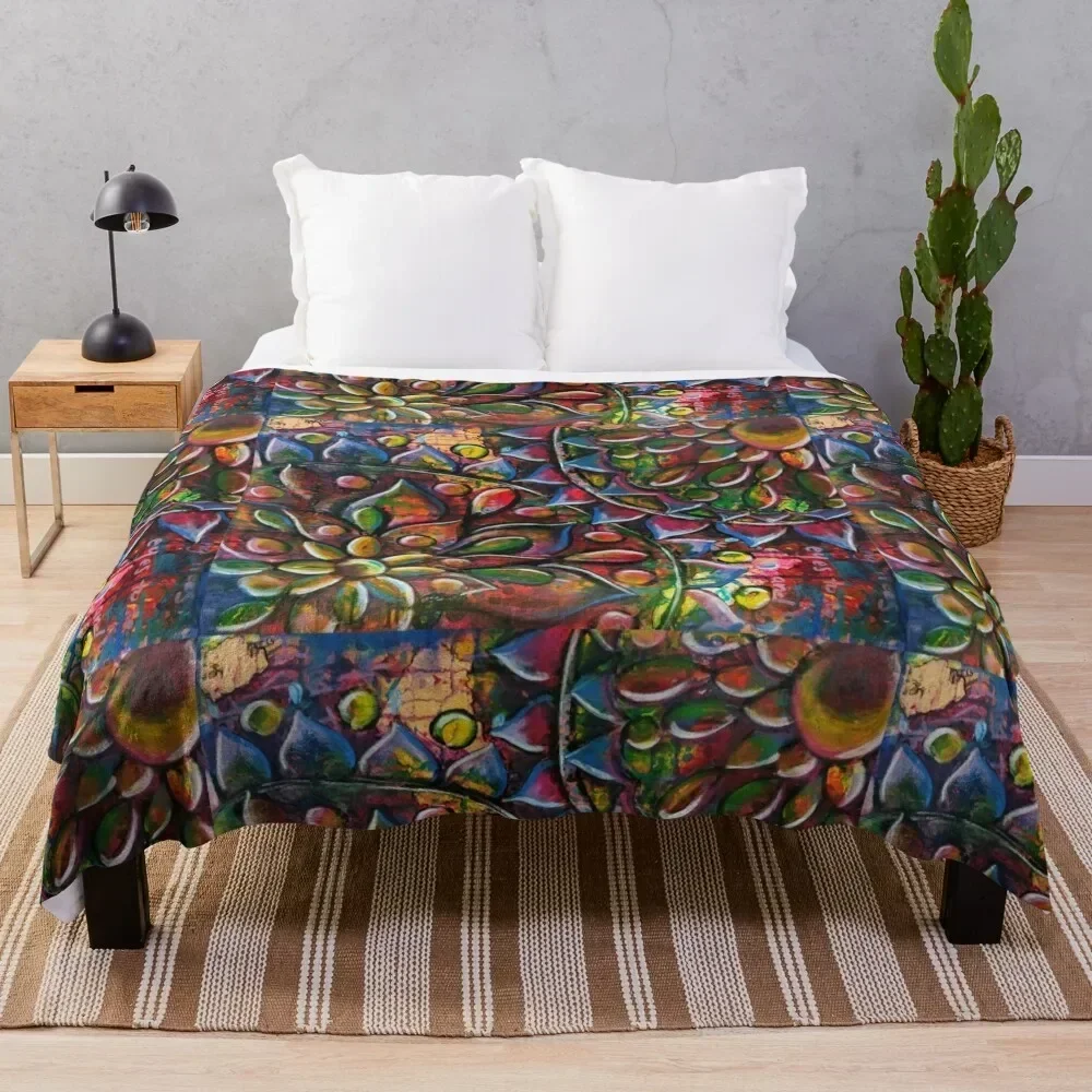

Budding Trees Meditation Mandala Throw Blanket Warm Throw Blanket Gift for Anniversary