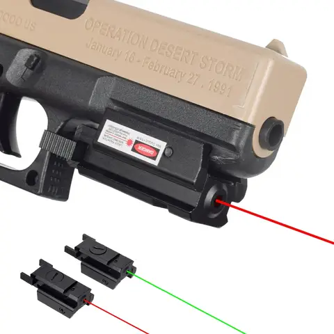 Tactical Handgun Red Dot Green Laser Pointer Sight Rifle 11mm 20mm Picatinny Rail For G17 G19 Hunting Pistol Sighter