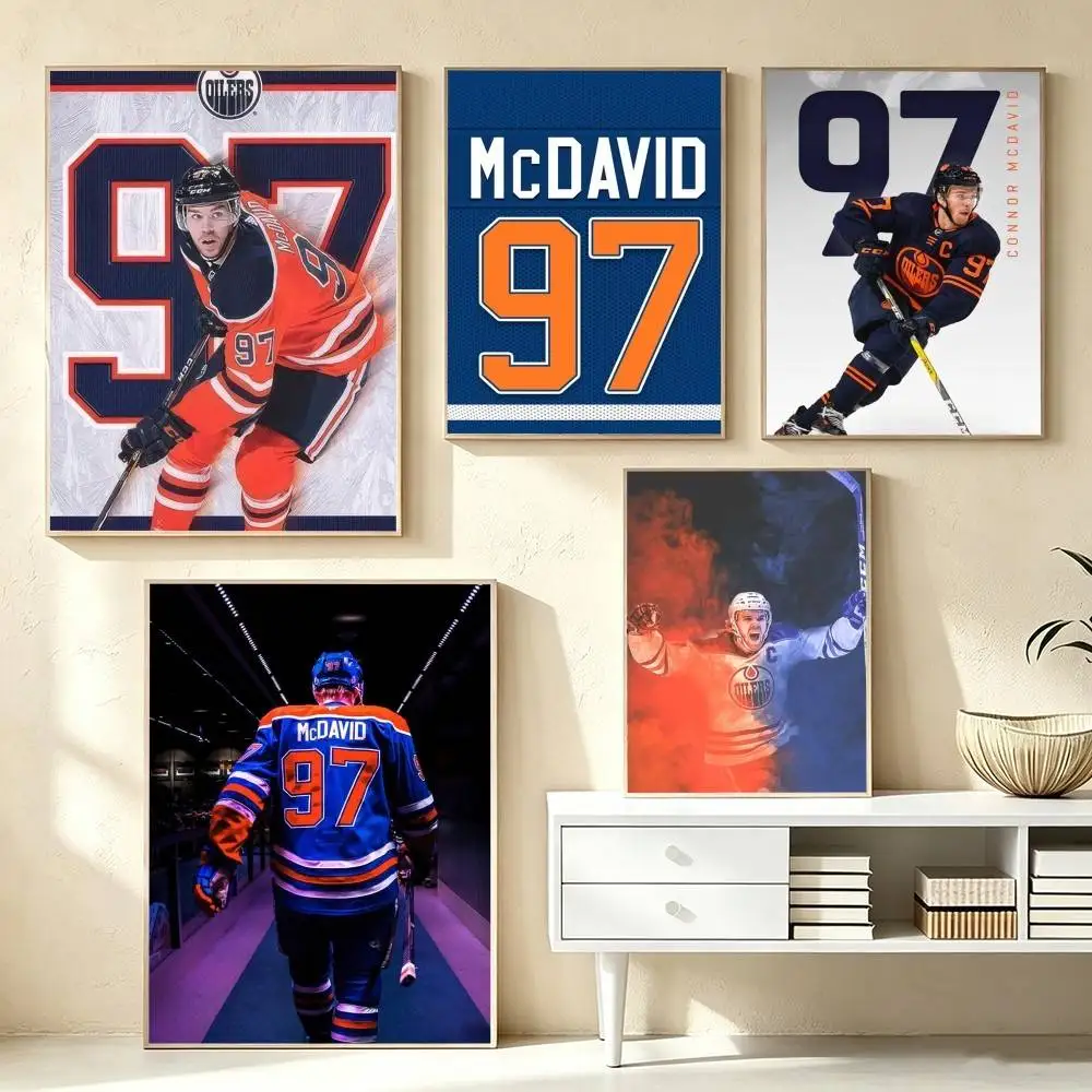 Ice Hockey C-Connor McDavid  Poster Waterproof Wall Art Sticker For Bar Living Room Vintage Decor High Quality Print Gift