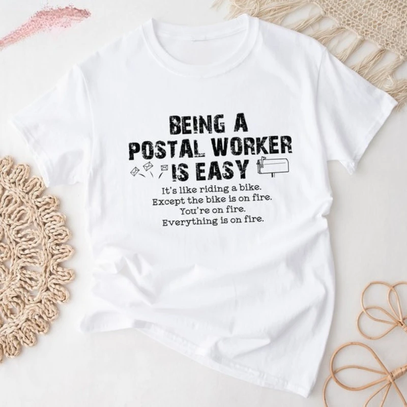 كون عامل بريدي ليس من السهل تي شيرتات قطنية حامل بريد هوديي هدايا الحياة العصرية للأزياء غير الرسمية ملابس علوية ناعمة مثالية