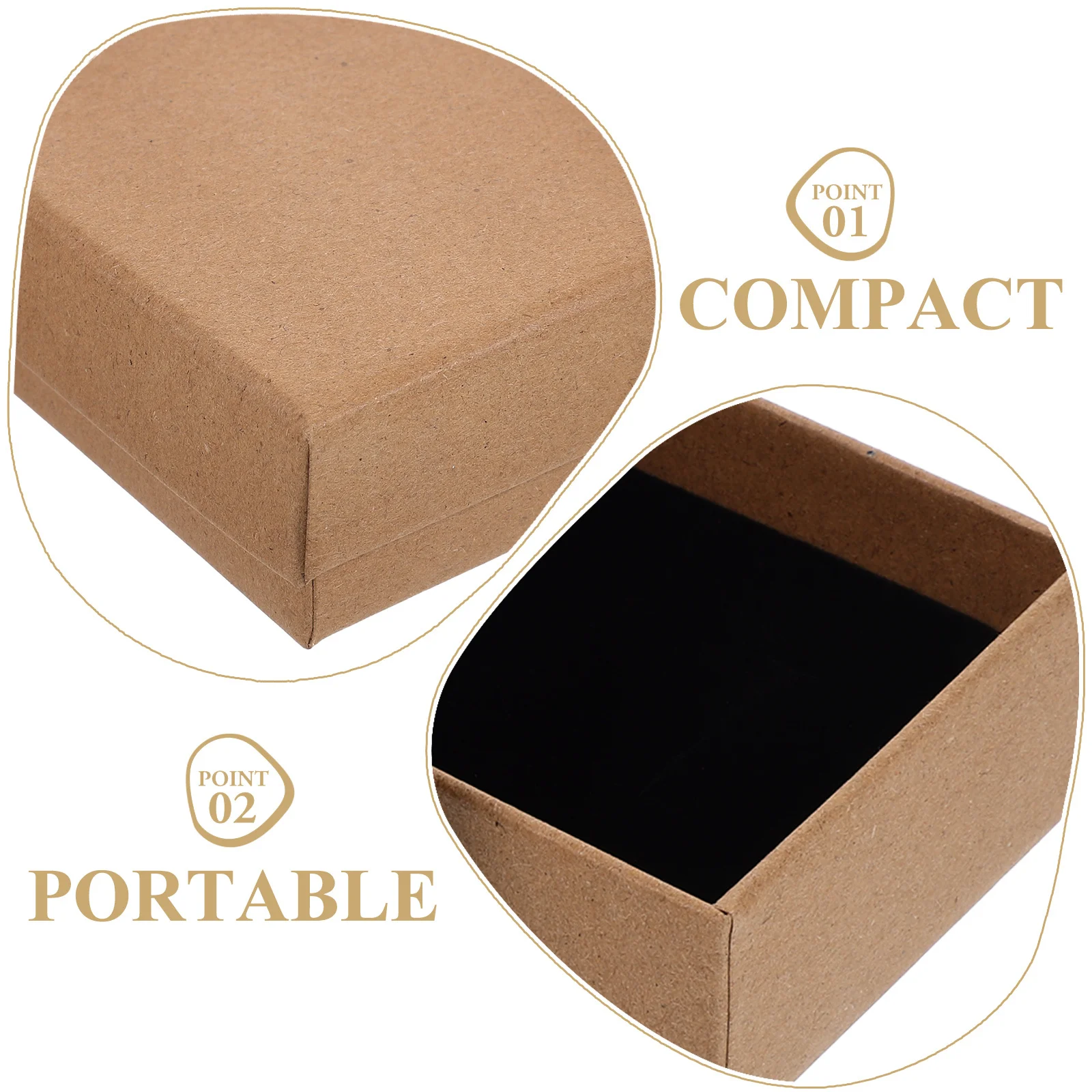 

12pcs Kraft Jewelry Boxes Small Gift Box For Earrings Necklaces Rings Storage Organizer Packaging Cardboard Display Case