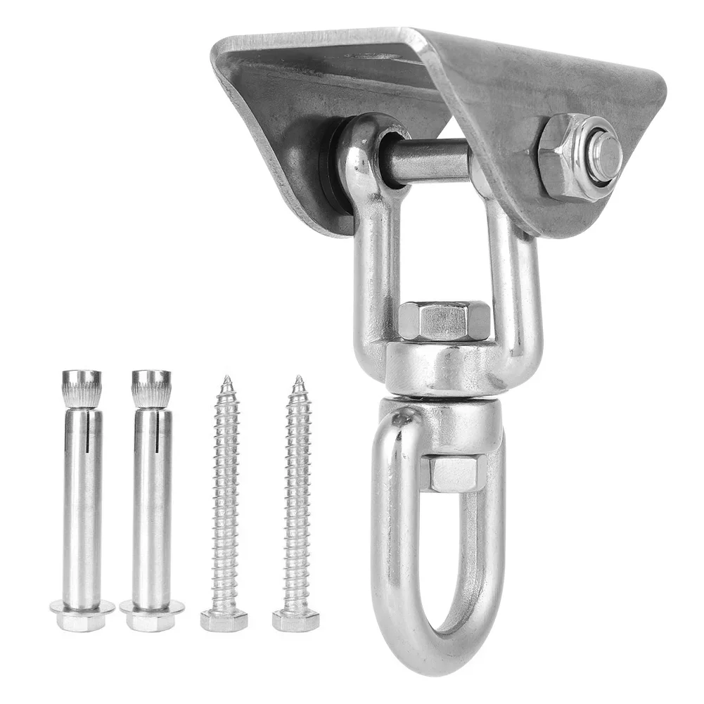 Stainless Steel Rotatable Hammock Swing Hanger Hook Fixed Plate Hanging Chair Kit Accessory