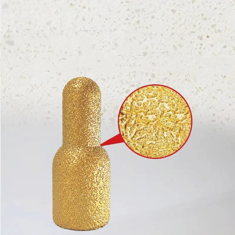 New Design Diamond Brazed backwater Grinding Wheel Finger Bit Milling Cutter Trimming Abrasive Round Head Quartz Stone Counter