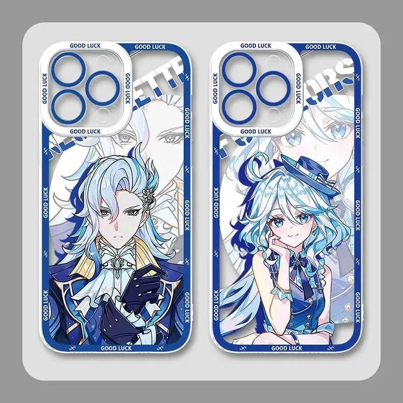 Genshin Impact Furina Lyney Phone Case for Iphone 15 Pro Max 11 12 13 14 Pro Max 6 6S 7 8 Plus 13 Mini XS Max XR SE 2022 Cover