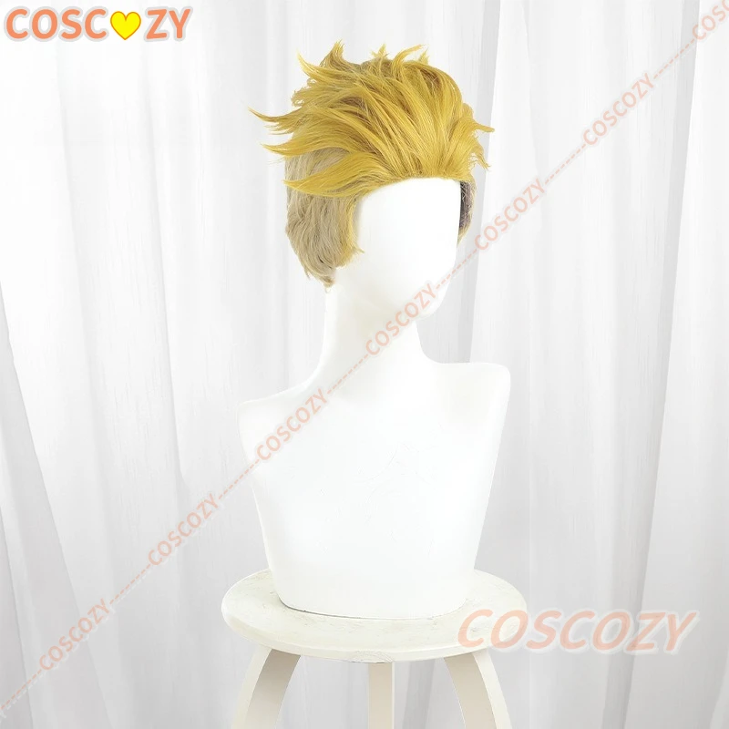 Peluca de Cosplay de Anime Gachiakuta Enjin, pelo corto rubio, limpiadores Akuta, pelo de fibra resistente al calor, fiesta de Halloween para mujeres y hombres