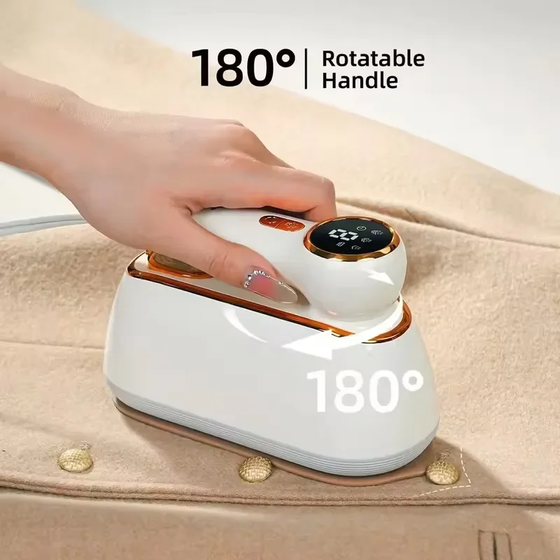 Rotary handle travel electric steam iron 1200W powerful wrinkle remover with LCD screen, handheld household steam hanging