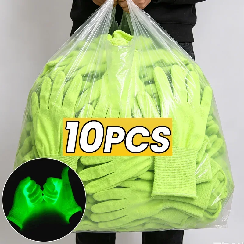 Funny Green Fluorescent Gloves Luminous Magic Party UV Bar Atmosphere Props Gloves Vocal Concert Glow in The Dark Neon Mittens