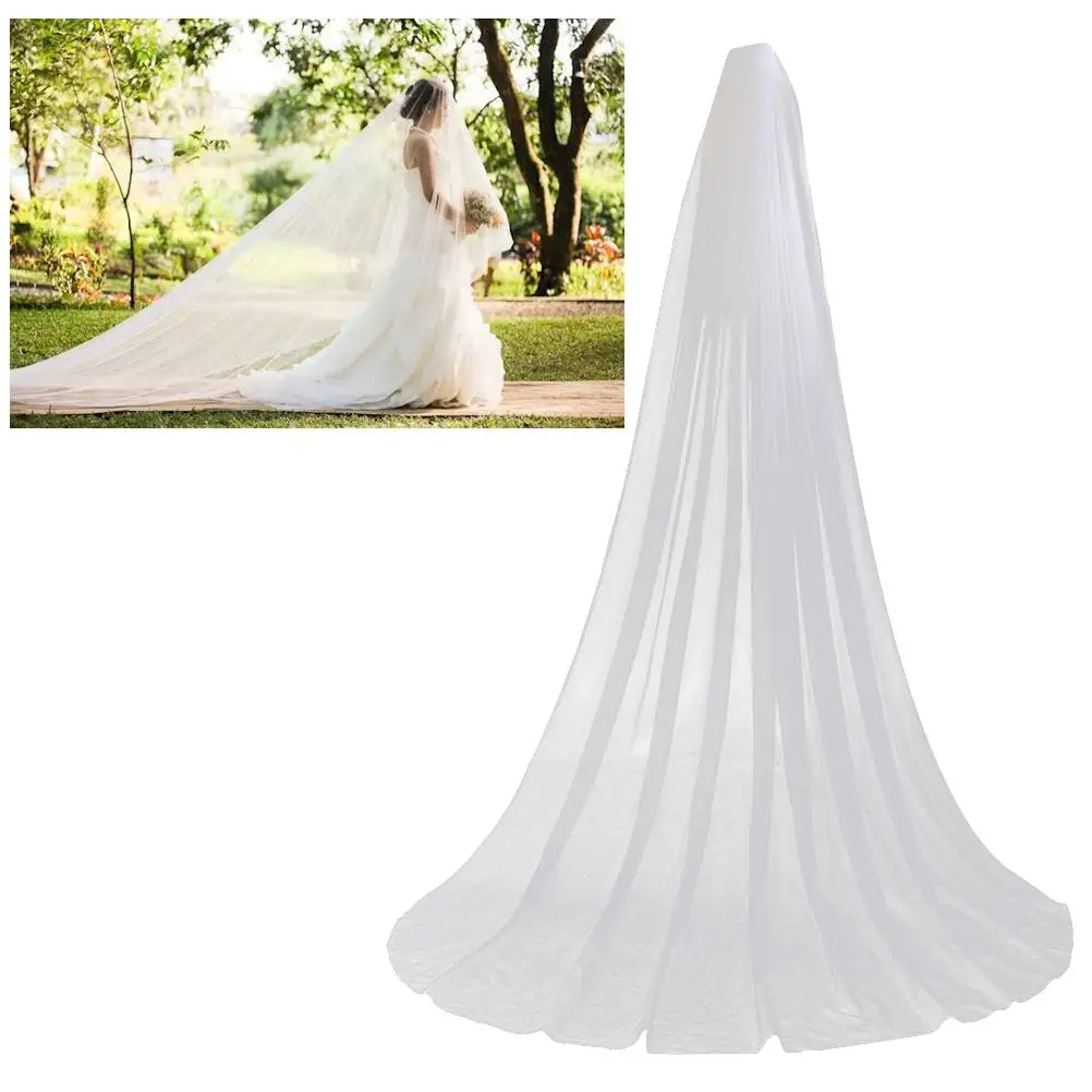 

Elegant Bridal Layer Veil For Bride 3m Floor Length with Comb Easy to Attach Bridal Veils Wedding Accessories for Bride