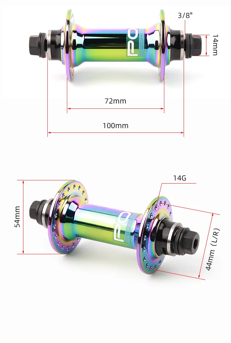 POLSO BT001 Cubo de bicicleta BMX personalizável de 36 furos Cubo traseiro e dianteiro de liga de titânio com material de alumínio