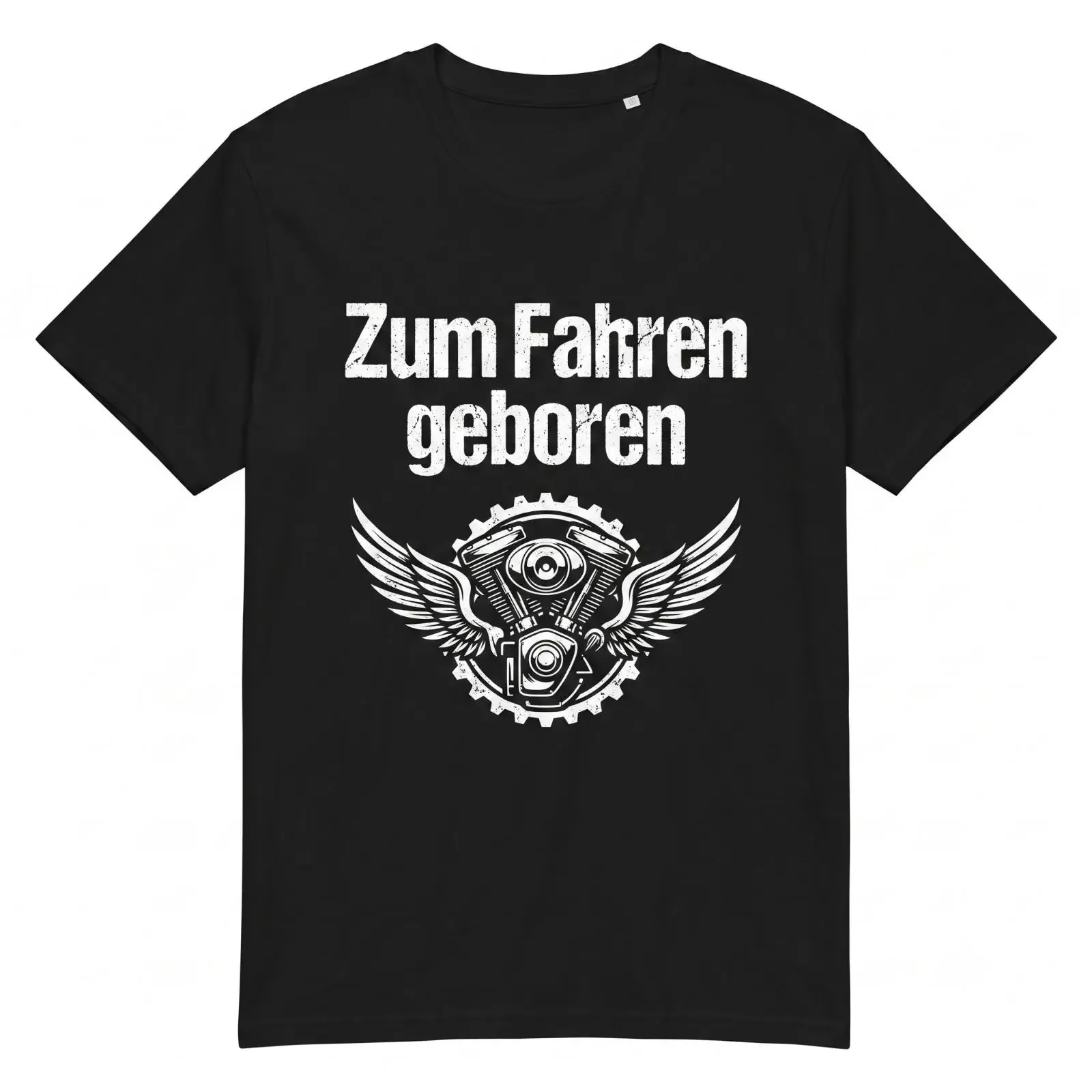 Herren T Shirt Zum Fahren geboren Motorrad Biker Spruch Lustig Geschenk vintage Washed Breathable Stretched homme Soft Stylish