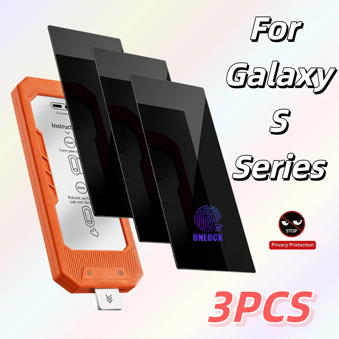 

3-Pack Privacy Screen Protector Tempered Glass for Galaxy S26/S26 Plus/S25/S25 Plus/S25 Ultra/S24/S24 Plus/S24 Ultra