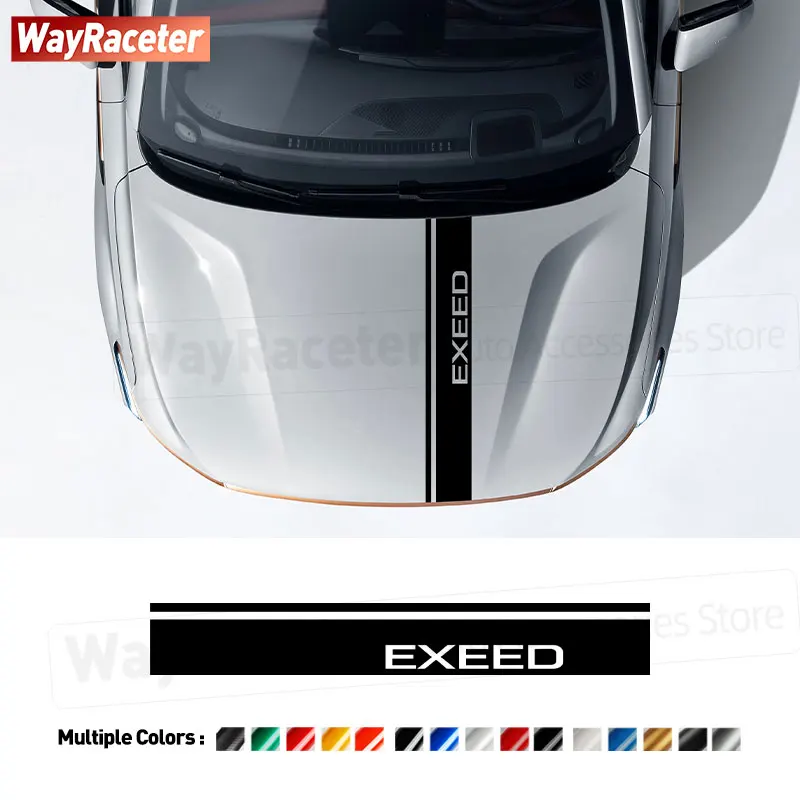

Car Engine Cover Carbon Fiber Vinyl Decal Hood Bonnet Stripes Sticker For Exeed VX RX 2025 LX TXL LX Sterra 2024 Accessories
