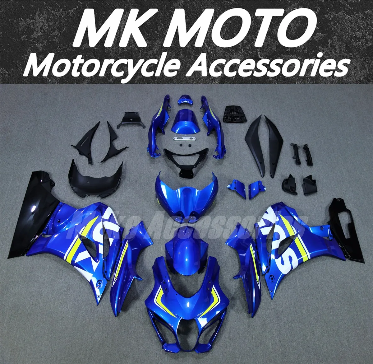 

Moke moto Motorcycle Fairings Kit Fit For Gsxr1000 2017 2018 2019 2020 2021 2022 2023 2024 Bodywork Set Blue Black Neon