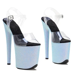 Leecabe 20cm/ 8 zoll PVC oberen mode sexy glitzer plattform high heel sandalen pole dance schuhe