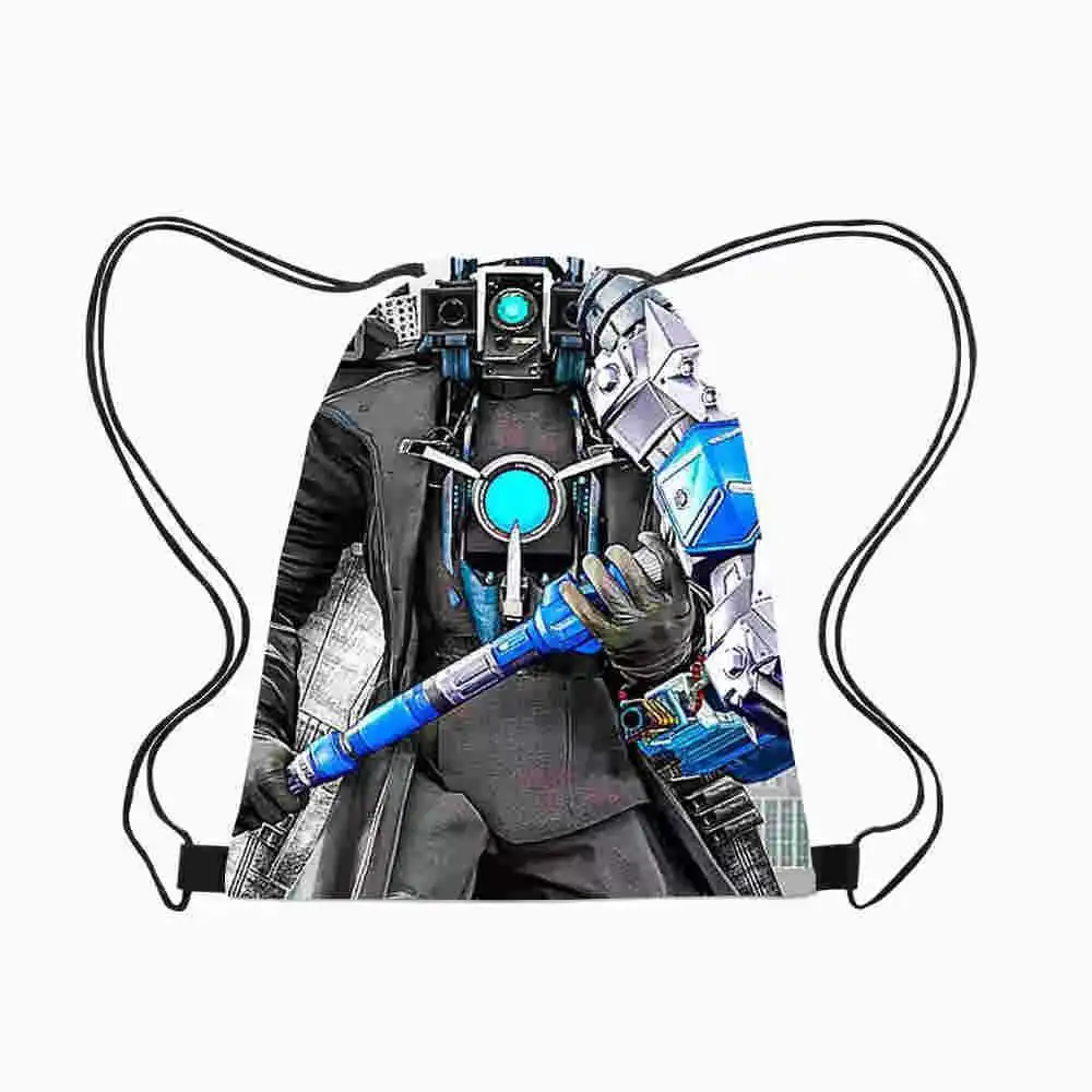 New Toilet Man Skibidi Toilet Game Drawstring Backpack Anime Peripheral Drawstring Pocket Best Birthday Gifts for Children