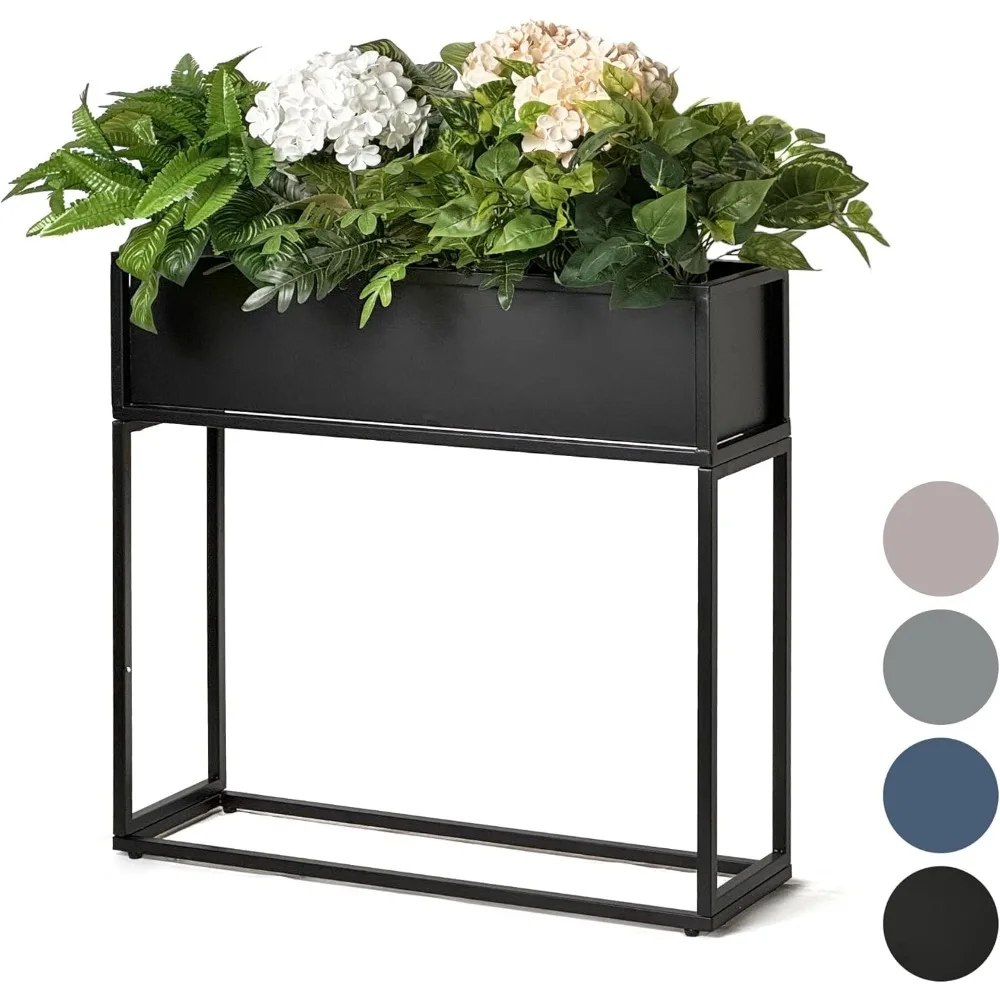 

Elevated Planter Box - 28 Inch Durable Raised Garen Bed for Herbs and Flowers - Tall Rectangle Planter for Outdoor Plan