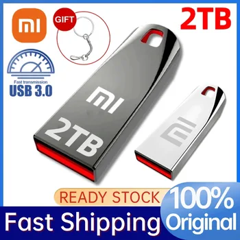 샤오미 금속 USB 3.0 플래시 드라이브, 고속 펜드라이브, 휴대용 SSD 메모리, USB 플래시 디스크 TYPE-C 어댑터, 2TB, 1TB, 512GB  Best5