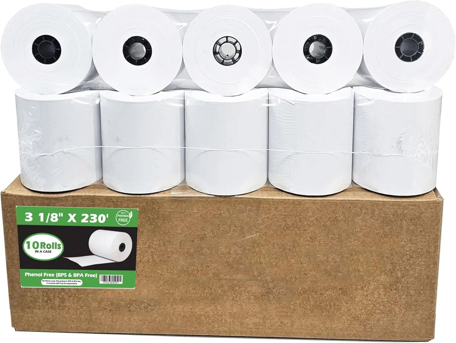 

Термобумага без фенолов, 3 1/8 x 230 футов, без BPA/BPS, совместима с POS-принтерами