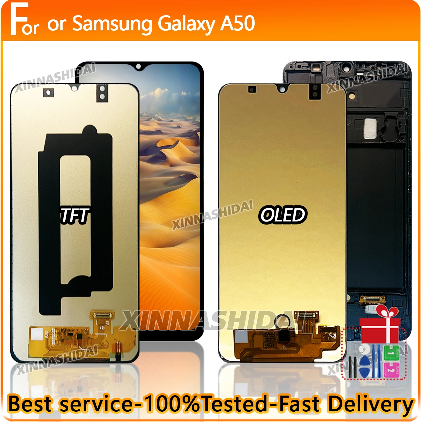 Hohe Qualität Für Samsung Galaxy A50 LCD Display Touch Screen Mit Rahmen SM-A505FN Für Galaxy A50 Ersatzteil