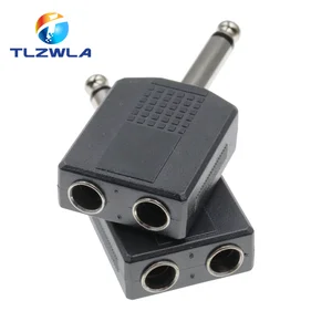 Mono Stereo Audio Jack Plug Adapter, macho para fêmea, Dual Jack, fone de ouvido, microfone, conversor Y Splitter, 2pcs, 1/4 10 principais vendas conversor dante de áudio - №7