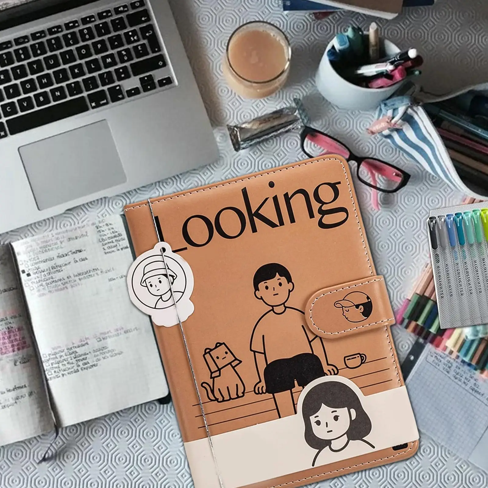 دفاتر ملاحظات توضيحية مجلة جميلة 96 ورقة مجلة بإبزيم مغناطيسي قرطاسية مدرسية للفتيات والنساء أعمال رسم يومية