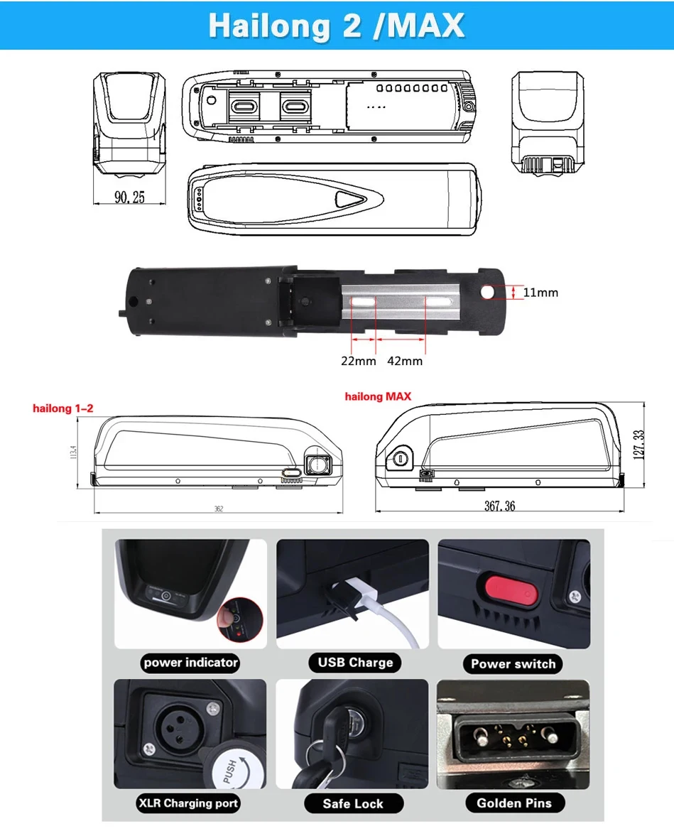 ChamRider Original-Akku 48V 20AH 52V E-Bike-Akku 36V Hailong Max 50A BMS 350W 500W 750W 1000W 1500W 21700 Zellen BBS02 BBS03 – Detail 12