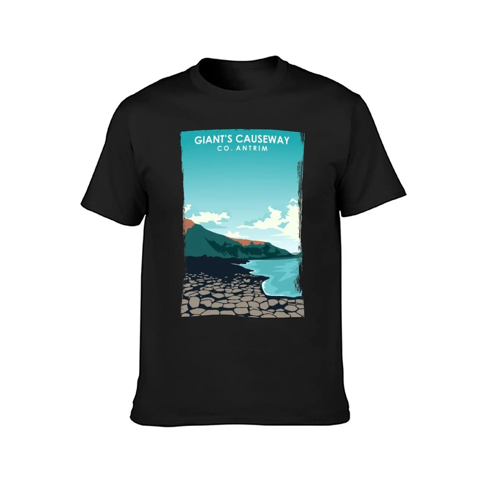 Giant's Causeway Northern Ireland Retro Travel Poster T-Shirt new edition blanks sublime big and tall t shirts for men