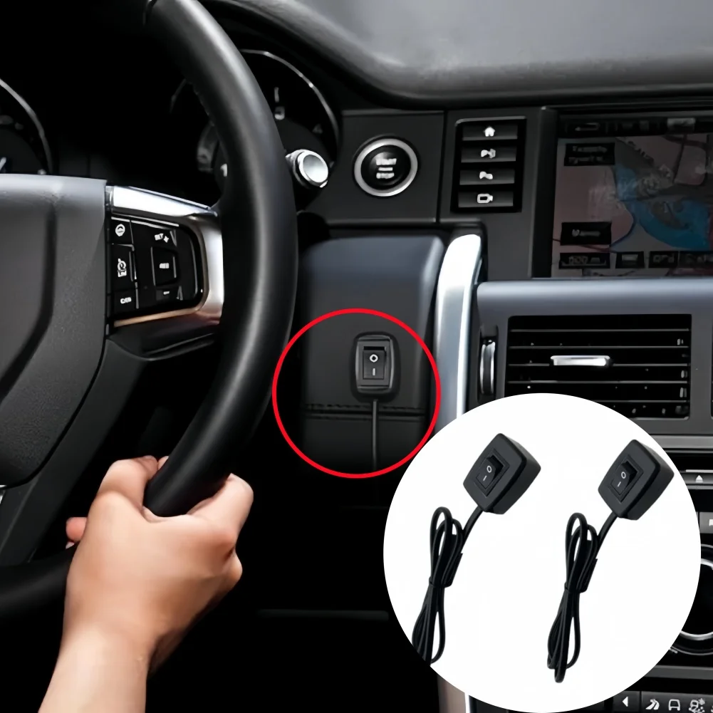 2pcs Car Rocker Switch ON/Off WithAdhesive Mount 12/24V 3A 75cm Cable For Fog Ring Drive Lights Neon Lights