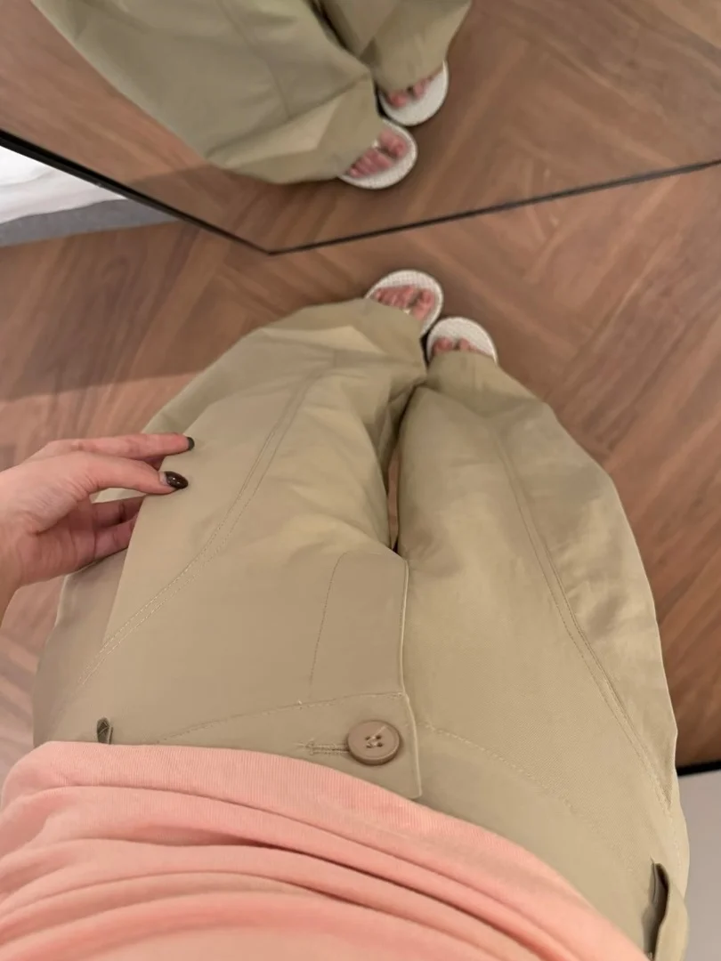 High Waist Khaki Wide Leg Pants Women's Summer New Casual Versatile Spicy Girl Commute Straight Tube Long Pants view 4