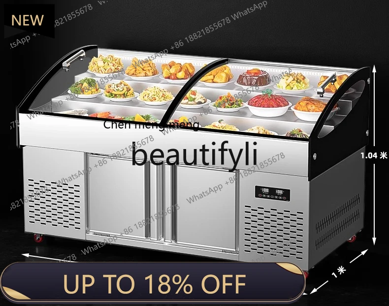 

Z189 Dual Temperature Three-Level Display Cabinet for Ordering and Displaying Dishes, Freezer and Refrigerator for BBQ Restaura