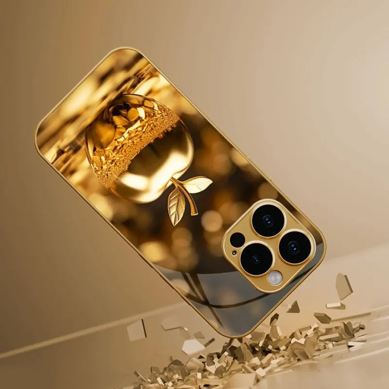 High end electroplated glass phone case suitable for iPhone 18 17 16 15 14 13 12Pro/Max/Plus anti drop and shockproof back cover