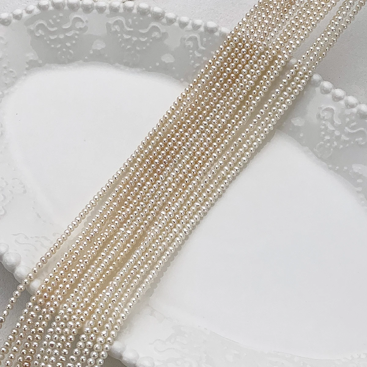 

AAA 2.8-3.2mm Natural Freshwater Pearl Mini Near-round Beads High Quality for DIY Women Men Necklace Jewelry Making Accessories