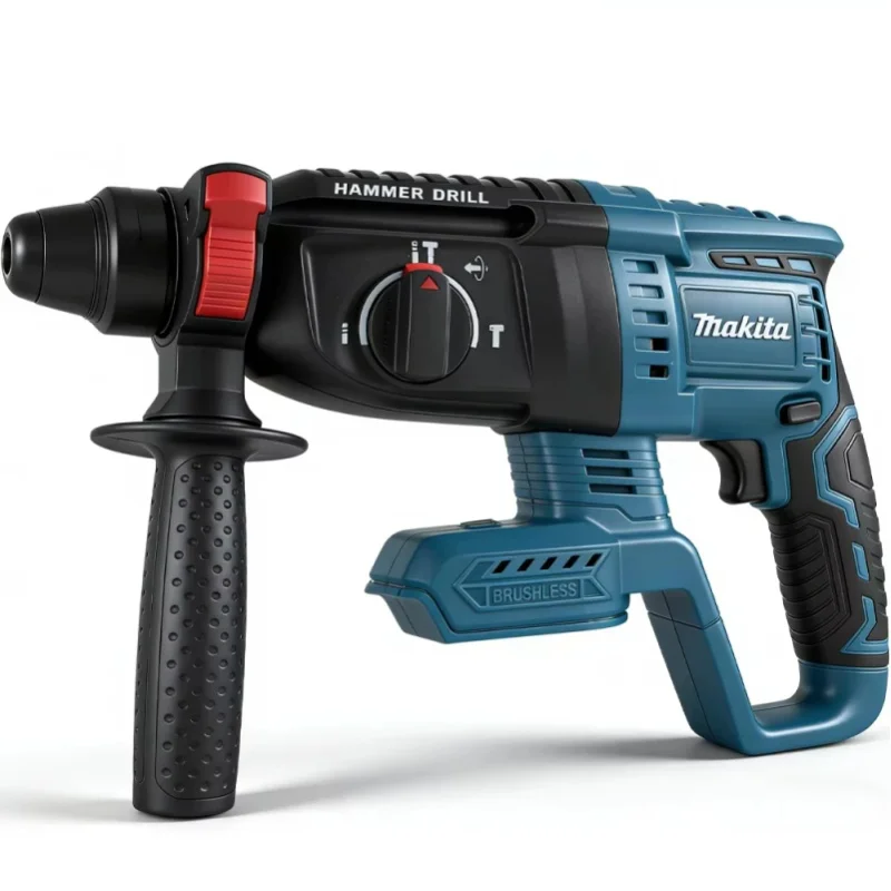 Makita Akku-Bürstenloser Bohrhammer 26mm 3-in-1 Kabelloser Bohrhammer für Stahl und Beton Multifunktionales Elektrowerkzeug für Makita 18V Akku