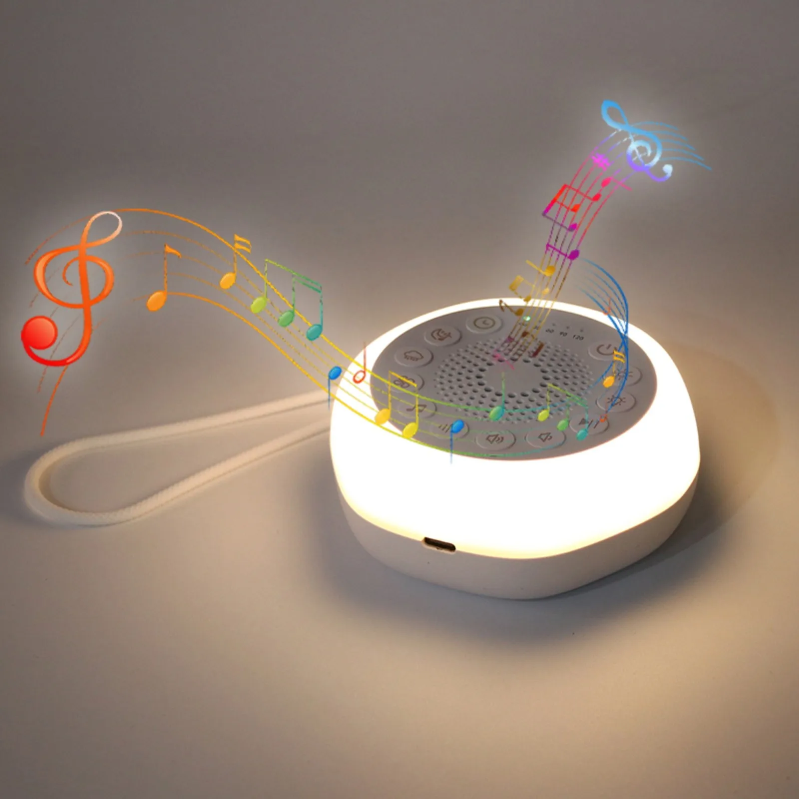 ضوء ليلي للأطفال، مصباح ليلي للحضانة للرضاعة الطبيعية، جهاز نوم الضوضاء، ضوء ليلي دافئ، رعاية العين، تصميم سهل الوجه، M