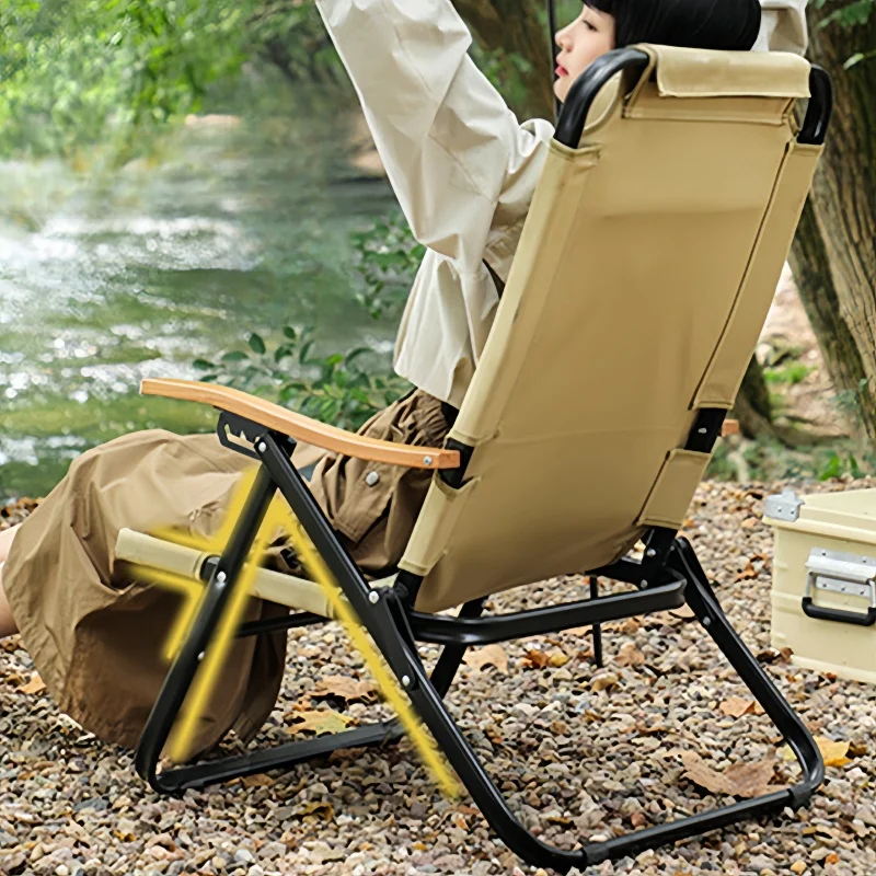 Angle Adjustable Camping Fishing Chair Journey Picnic Beach Chairs With Detachable Pillows For Camping Fishing Hiking