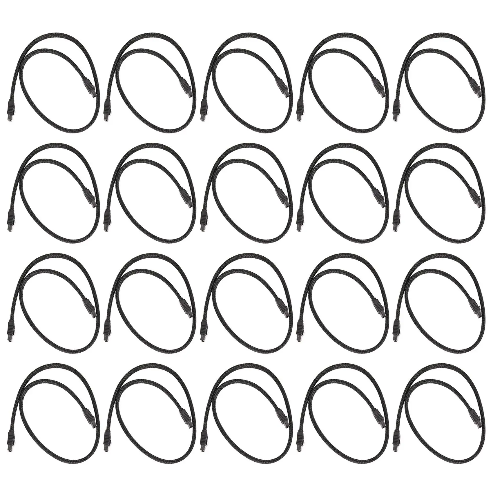 

20X 50CM SATA 3.0 III SATA3 7Pin Data Cable 6Gb/S SSD Cables HDD Cord With Nylon Sleeved Premium Version(Black)