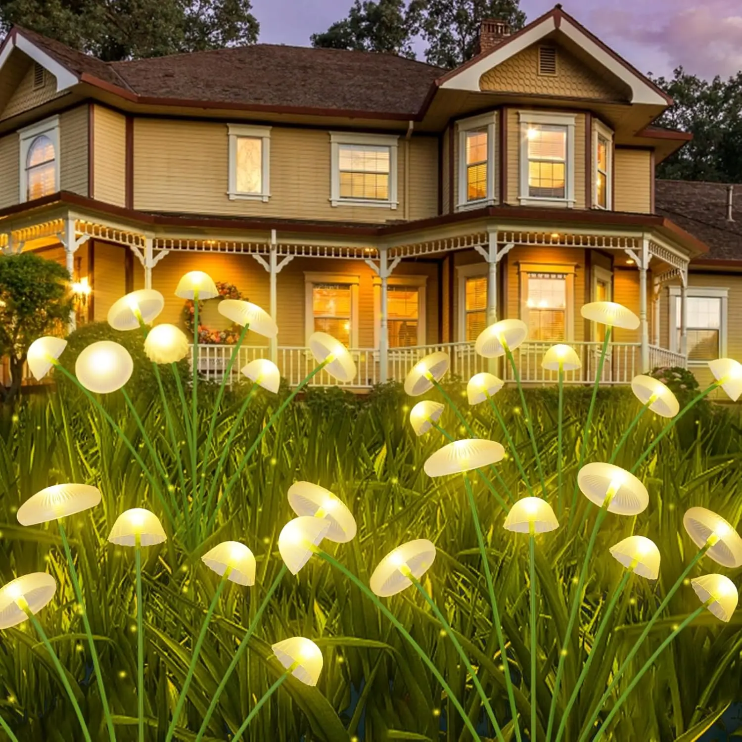 

1PC 6LED Mushroom Light Jellyfish Lamp Outdoor Waterproof Solar Garden Lamp for Villa Garden Courtyard Park Decor Lamp