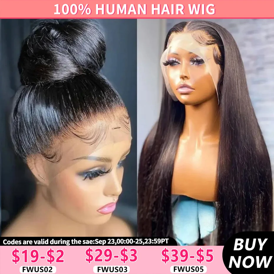 360 Full HD Lace Wigs Bone Straight Human Hair Wig 180% Indian 13x4 13x6 Transparent Lace Front Wig For Women Lace Closure Wig