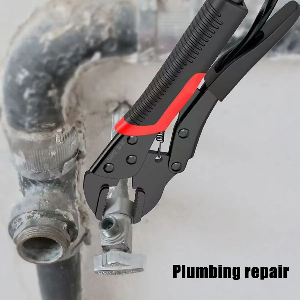 1-pack heavy-duty manual locking pliers, 10-inch electrophoresis straight and round jaw locking pliers