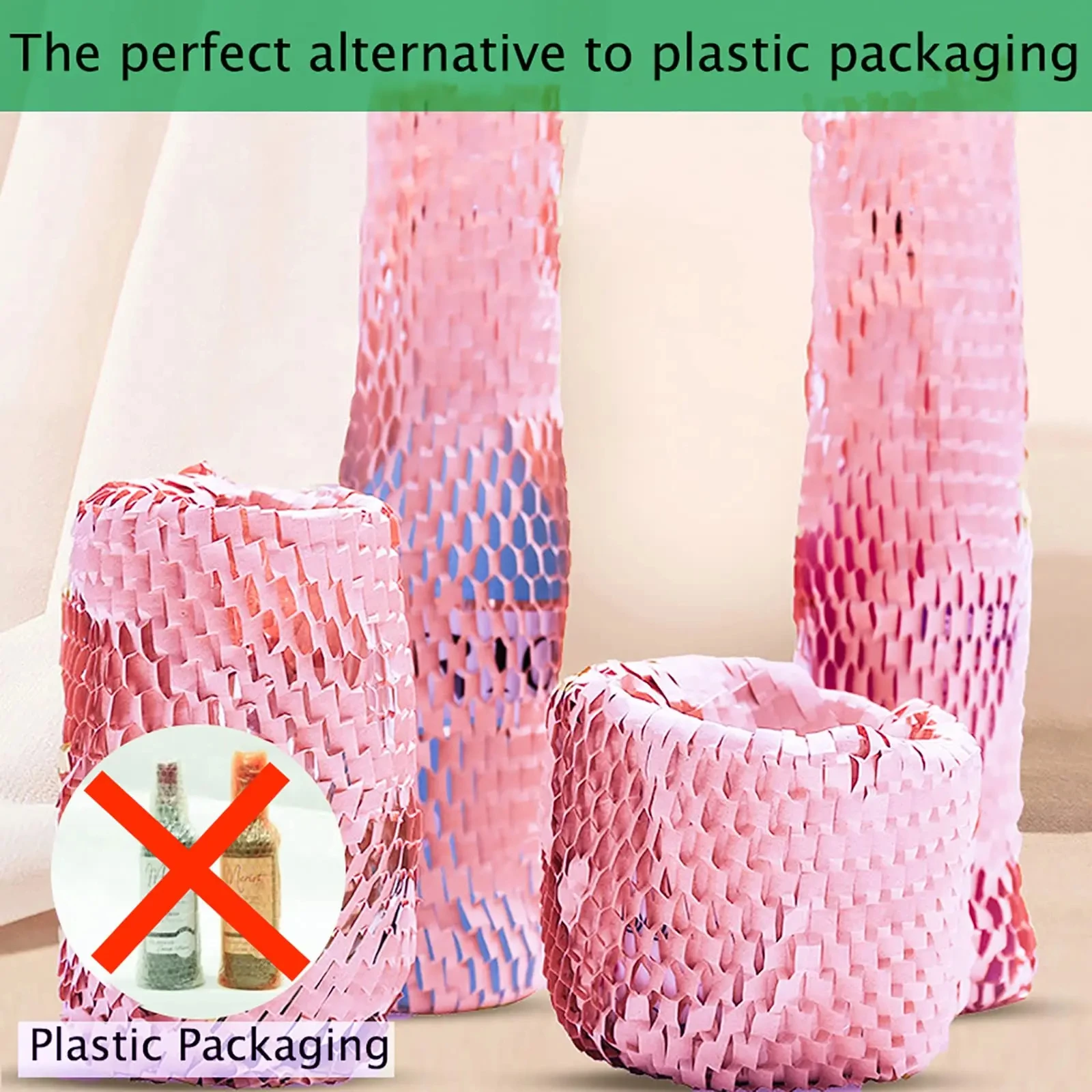 

Promotion 50CMX10M Pink honeycomb paper for collision-proof cushioning gift craft flower transport packaging