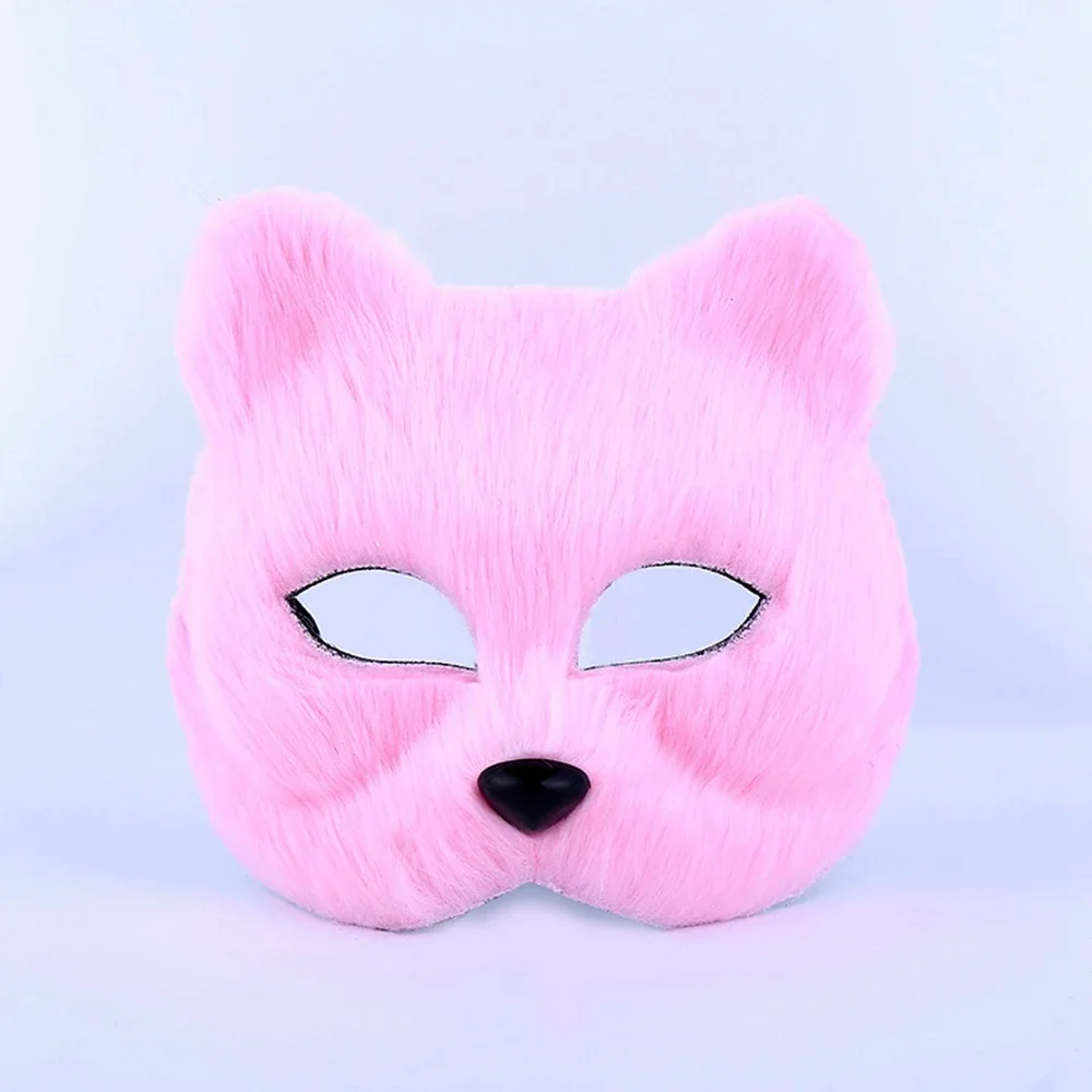 ใหม่หน้ากากจิ้งจอก villus หน้ากากพลาสติกสีฮาโลวีนหน้ากากจิ้งจอก villus สัตว์คอสเพลย์ปาร์ตี้ครึ่งหน้ากากฮาโลวีนหน้ากากปิดหน้าผู้หญิง