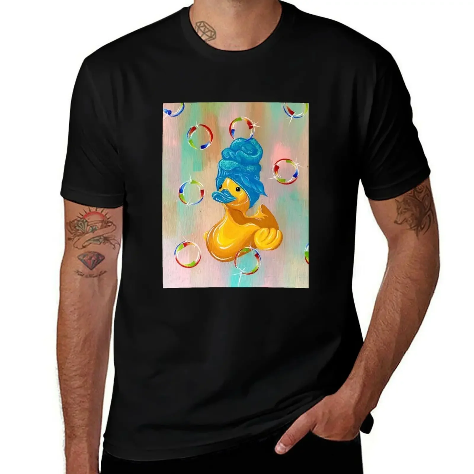 

Футболка Rubber Ducky (синяя) на заказ, мужская футболка в тяжелом весе, возвышенная мужская тренировочная рубашка