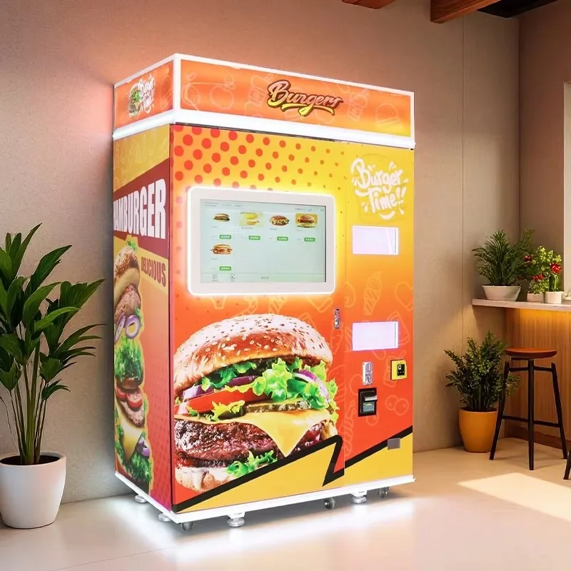 Customized Business Hamburger Food Delivery Robot Burger Vending Machine Automatic Stainless Steel 20 Flavors Multiple