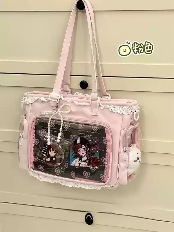 Balletmeisje heeft een grote eetlust Itabag Japanse 2D enkele schouder Cross Body Goods Bag cadeau voor vrienden alleen geen poppen geen kaart