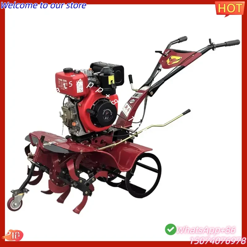 2026 7HP 9HP 4WD Rotary Tiller Multi Functional Water Dry Land Mini Power Tiller for Southeast Asia Farm