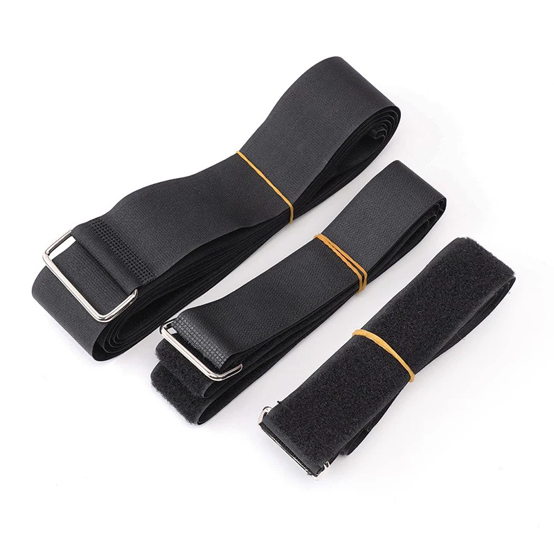 5Pcs/Lot Metal Iron Buckle Reusable Ties Hook and Loop Strap Cable Ties Tape Nylon  Strap Wrap Zip Bundle Cable Organize