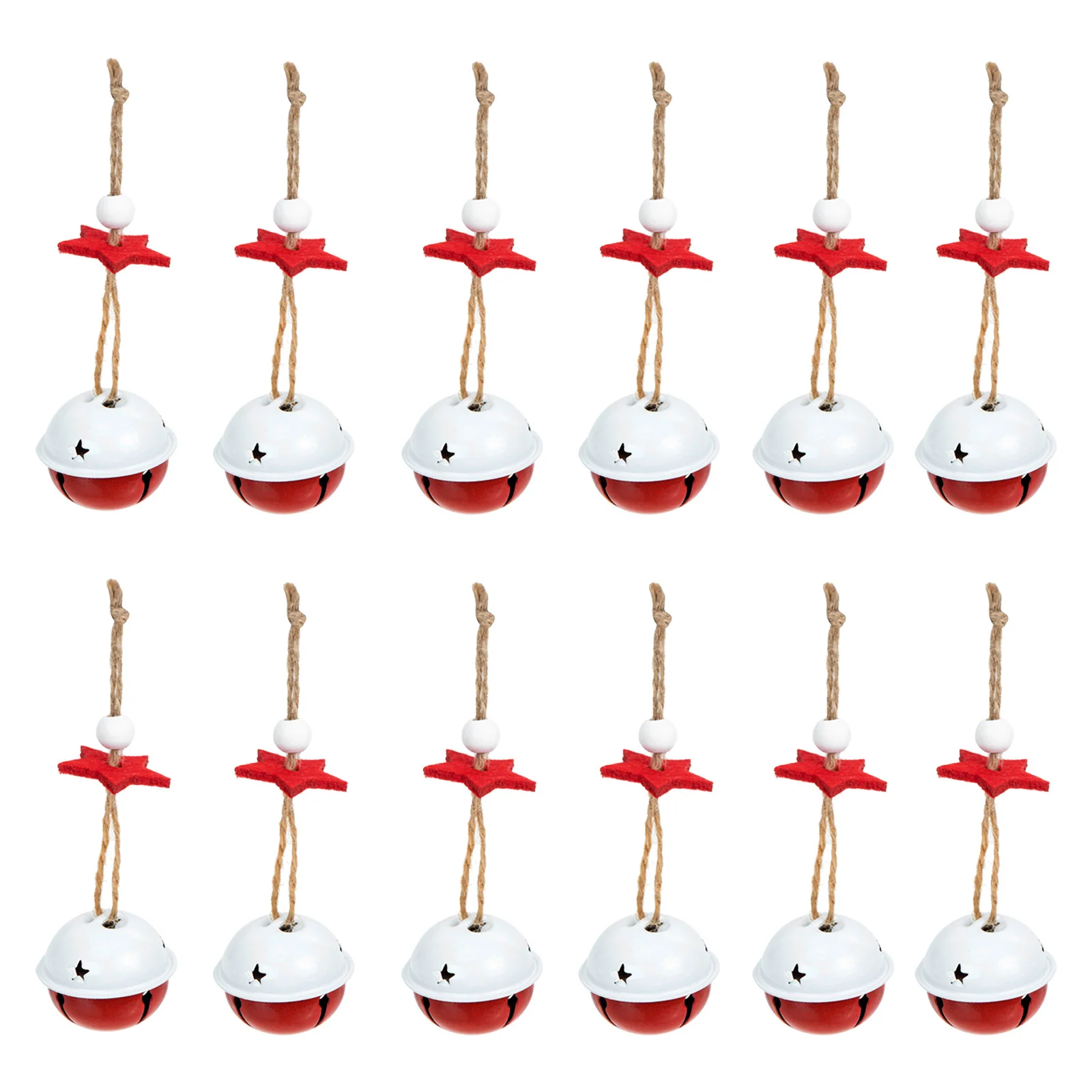

12Pcs Xmas Bell Hanging Pendant Iron Christmas Tree Ornaments Party Decoration Holiday Home Decor Delicate Xmas Pendants