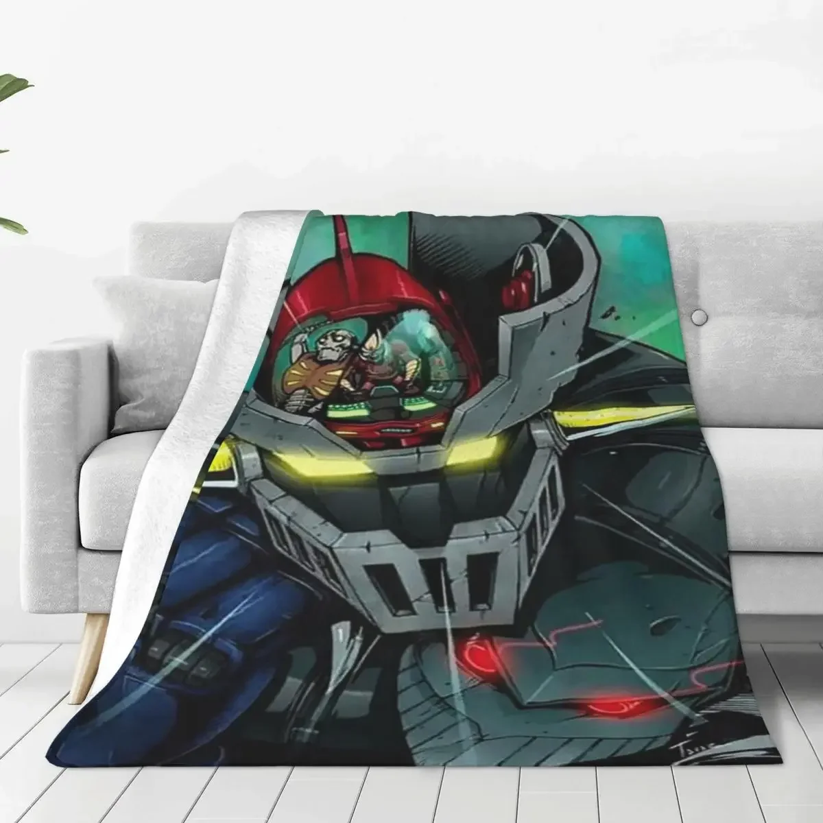 UFO Robot Mazinger Z Cartoon Blanket Flannel Decoration Anime Manga Soft Throw Blankets for Bed Outdoor Bedspread