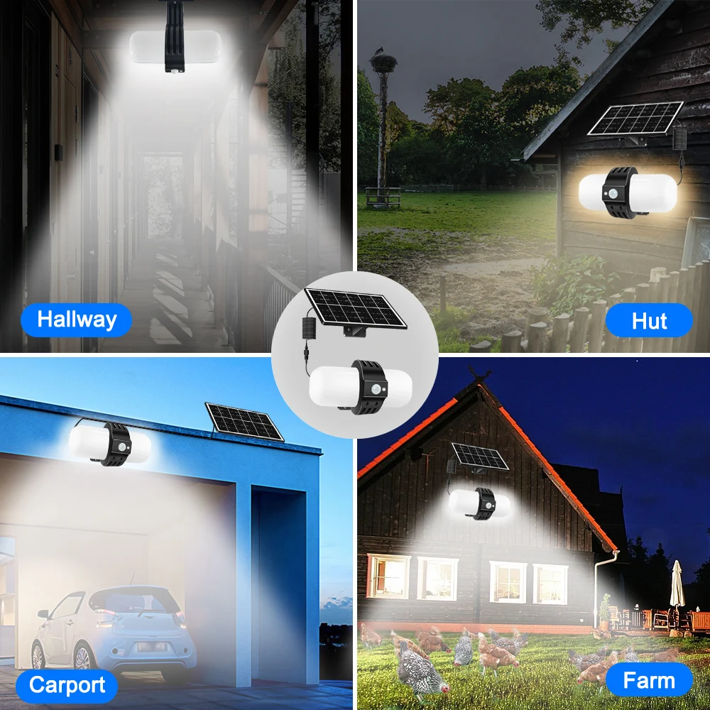 Luzes solares ao ar livre com sensor de movimento, luzes LED impermeáveis, Street Barn, Garagem Pat, luzes de inundação, luzes de segurança, 1000LM,